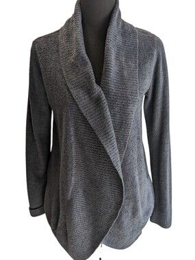 Barefoot Dreams Navy Shawl Collar Open-Front Cardigan Size M